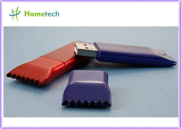 Keychain plástico da movimentação do flash da movimentação do flash de USB do retângulo azul/usb