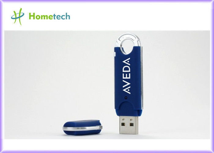 O azul personalizou os flashdrives 2GB/4GB/8GB plásticos da movimentação do flash de USB